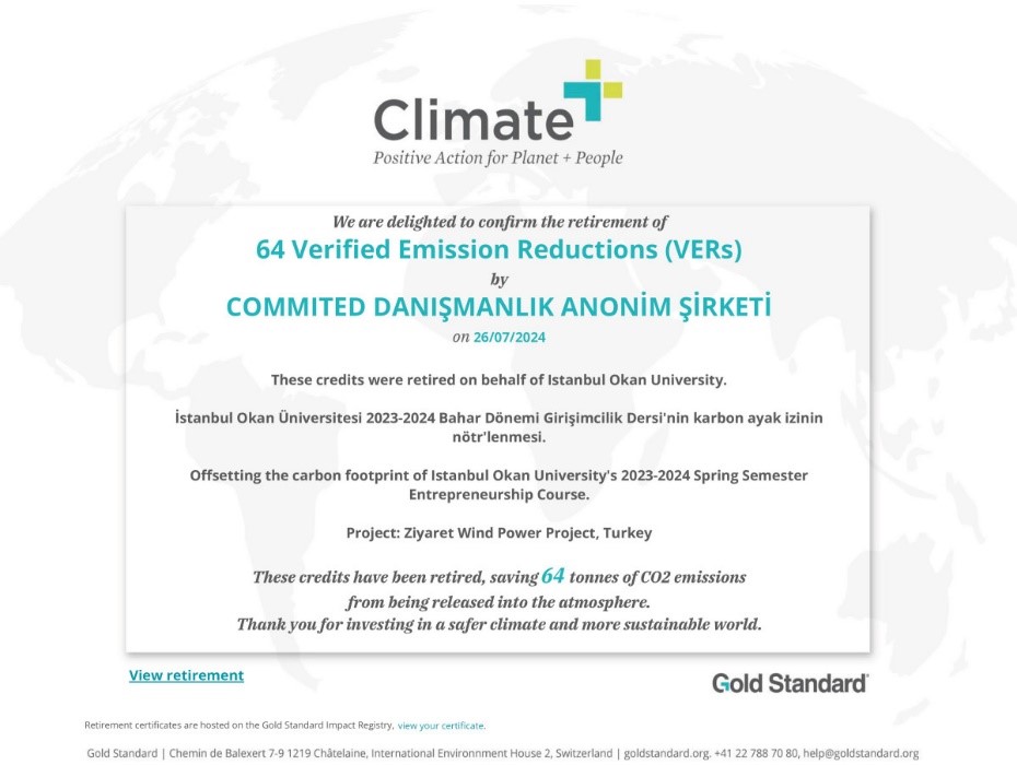First carbon certificate